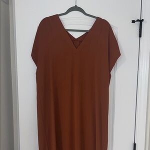 Prologue Terracotta V-Neck Dress